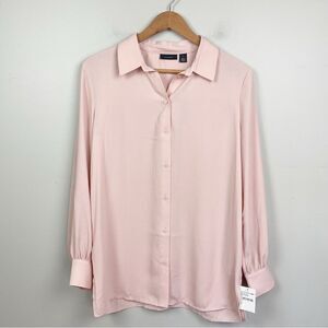NWT Halogen Solid Button Down Blouse Small